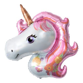 Balao Metalizado Unicornio Rosa 87x107