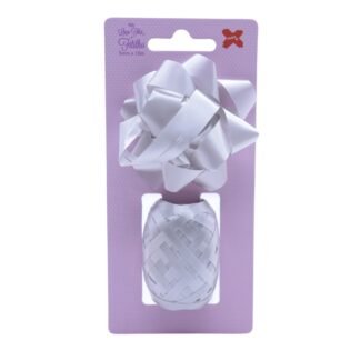 FITILHO 5MMX10M + 8CM FLOR - PRATA - PCT C/ 12