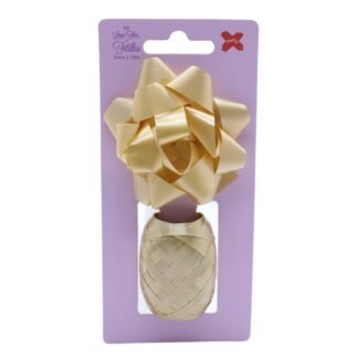 FITILHO 5MMX10M + 8CM FLOR - DOURADO - PCT C/ 12