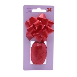 FITILHO 5MMX10M + 8CM FLOR - VERMELHO - PCT C/ 12