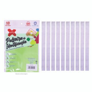 Pulseira de identificação e festa MAKE+ tam 1.9*25cm - PACOTE C/ 50 - BRANCO