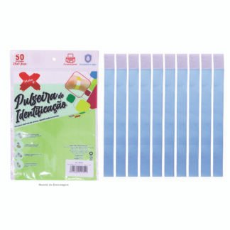 Pulseira de identificação e festa MAKE+ tam 1.9*25cm - PACOTE C/ 50 - AZUL CLARO