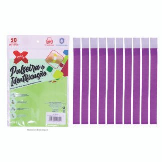 Pulseira de identificação e festa MAKE+ tam 1.9*25cm - PACOTE C/ 50 - LILÁS