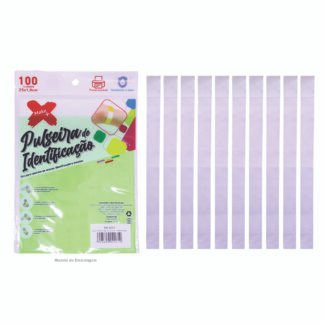 Pulseira de identificação e festa MAKE+ tam 1.9*25cm - PACOTE C/ 100 - BRANCO