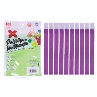 Pulseira de identificação e festa MAKE+ tam 1.9*25cm - PACOTE C/ 100 - LILÁS