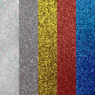 Placa de Eva Glitter 40cm x 48 cm - Pct c/ 10 fls - Sort (2 de Vm/Ou/Az/Pr/Br)