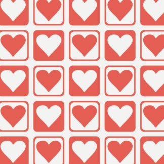 Placa de Eva Estamp. 40cm x 60 cm - Pct c/ 5 fls - Coração Vermelho e Branco