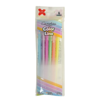 CANETA ESF. COLOR LINE 0,7 MM C/6