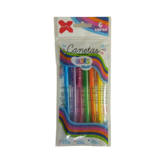 CANETA ESF. COLOR CLICK 0,7 MM C/6