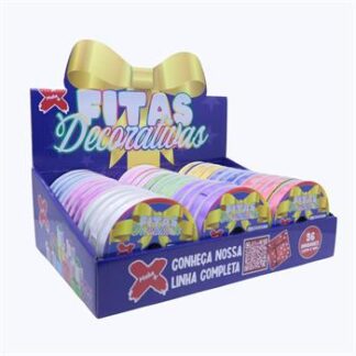 Fita plastica decorativa 15mmx10m - LOVE - CX C/ 36 (vm,am,az es,vd cl,rx,pk,rs cl,az cl,pr)