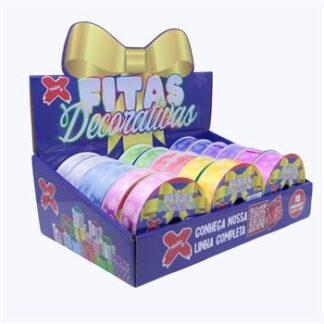 Fita plastica decorativa 30mmx10m - LOVE - CX C/ 18 (vm,am,az es,vd cl,rx,pk,rs cl,az cl,pr)