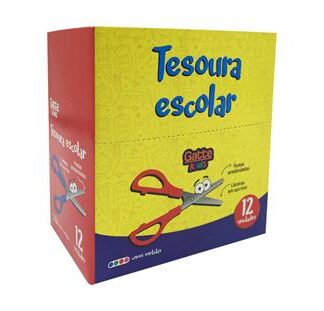 Tesoura Escolar 13 Cm Inox Cb Color Cx C/12