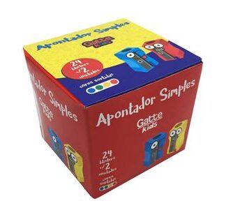 Apontador Plast Simples Blister C/2 Un Cx C/ 24