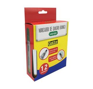 Marcador De Quadro Branco Verde C/ 12 Pcs