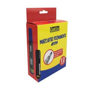 Marcador Permanente Chanf Azul C/ 12 Pcs