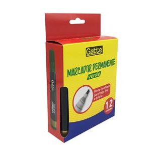 Marcador Permanente Chanf Verde C/ 12 Pcs