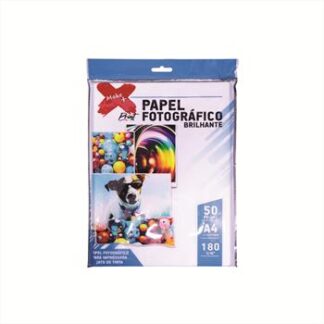 PAPEL FOTOGRAFICO BRILHANTE A4 180 G/M2 210x297mm PCT C/ 50 FOLHAS