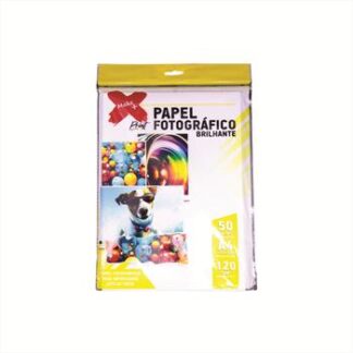 PAPEL FOTOGRAFICO BRILHANTE A4 120 G/M2 210x297mm PCT C/ 50 FOLHAS