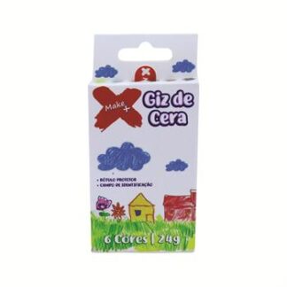 GIZ DE CERA C/ CAPA  6 CORES REDONDO 8X80MM 24GR