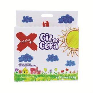 GIZ DE CERA C/ CAPA  12 CORES REDONDO 8X80MM 48GR