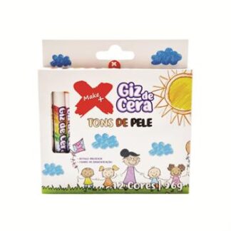 GIZ DE CERA C/ CAPA  12 CORES TONS DE PELE REDONDO 10X100MM 96GR