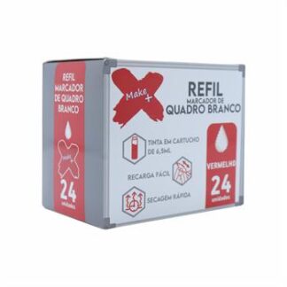 REFIL MARCADOR QUADRO BRANCO 6.5ML VERMELHO C/24UN