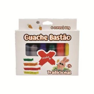 GUACHE BASTÃO  6 CORES TRADICIONAL 60GR