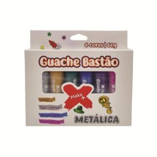 GUACHE BASTÃO  6 CORES METALIZADA 60GR
