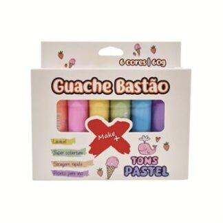 GUACHE BASTÃO  6 CORES TONS PASTEL 60GR