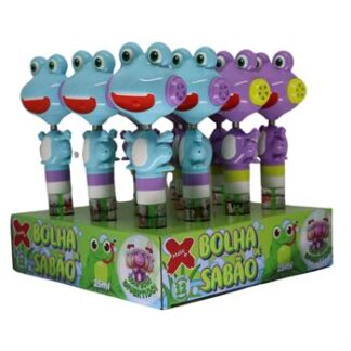 BOLHA DE SABÃO SAPO C/ SOM DIVERTIDO CORES SORTIDAS 27ML DISPLAY C/12