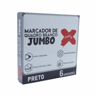 MARCADOR DE QUADRO BRANCO JUMBO PRETO CX C/6