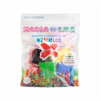 KIT MASSA DE EVA COM MOLDES E FERRAMENTAS - VEÍCULOS 60G