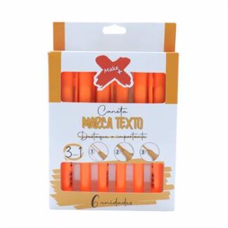 MARCA TEXTO 3X1 CX C/ 06 - LARANJA