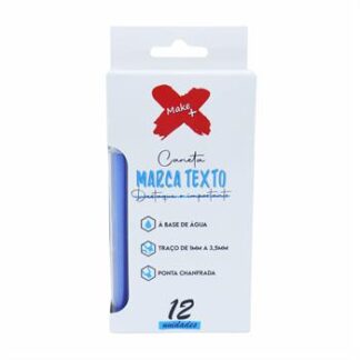 MARCA TEXTO AZUL CX C/ 12 PCS