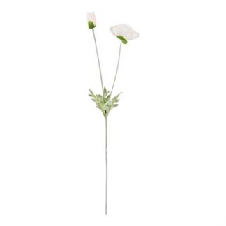 Papoula 10 cm - 64 cm - Branco - Toque Acetinado