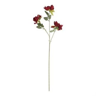 Haste Peônia 10 cm c/ 3 - 65 cm - Vermelho Bordo - Toque SEDA