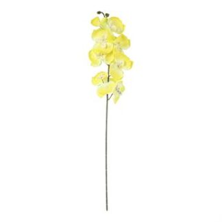Haste Orquídea Borboleta 9,5 cm c/ 8 - 70 cm - Amarelo - Toque SEDA