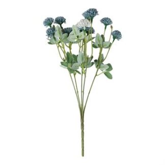 Buquê de Dália de 3,5 cm c/ 15 - 36 cm  - Azul - Toque Acetinado