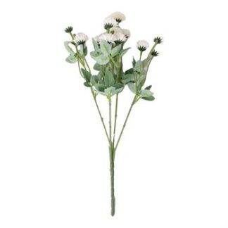 Buquê de Dália de 3,5 cm c/ 15 - 36 cm  - Branco - Toque Acetinado