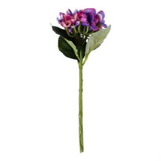 Buquê de Hortências 12 cm  - 31 cm - Roxo - Toque Acetinado