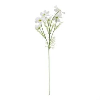 Haste de Cosmos 9 cm c/ 6 - 58 cm - Branco - Toque Acetinado