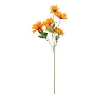 Crisântemo 4 cm c/ 5 - 48 cm - Laranja - Toque Acetinado