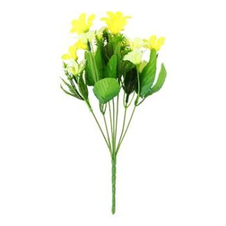 Buquê de Petúnia 3,5 cm c/ 14 - 30 cm - Amarelo - Toque Acetinado