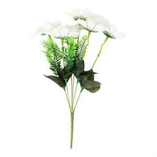 Buquê de Crisântemo 8,5 cm c/ 6 - 35 cm - Branco - Toque Acetinado