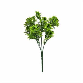 Haste Folha Flores De Hibisco  - 33cm - Verde Toque Plástico