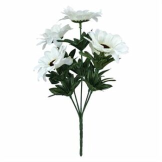 Buquê De Crisântemo De Verao  - 27 cm - Branco Toque Acetinado