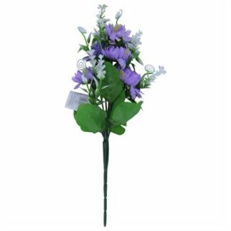Buquê Crisântemo Oriental Roxo C/ 5 - 28 cm - Violeta Toque Acetinado