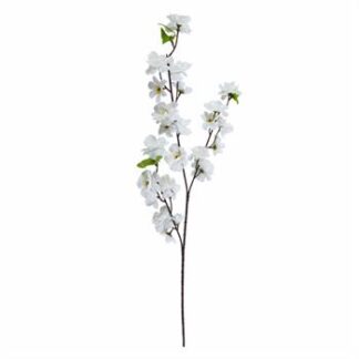 Haste Flor De Pêssego  - 60 cm - Branco Toque Acetinado