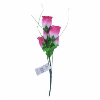 Buquê De Rosas  C/ 5 - 30 cm - Pink Toque Acetinado