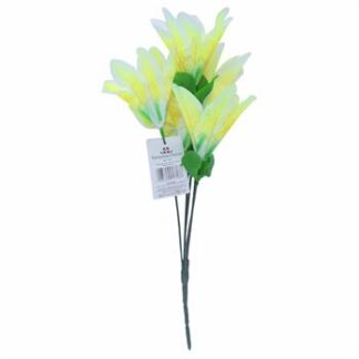 Buquê De Lirios  Flores - 30cm - Amarelo Toque Acetinado